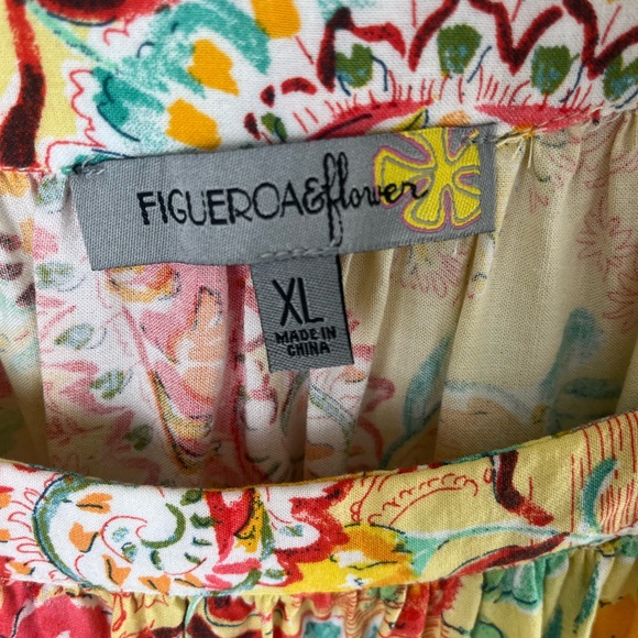 Figueroa & Flower Floral Multicolor Blouse XL - Picture 3 of 5